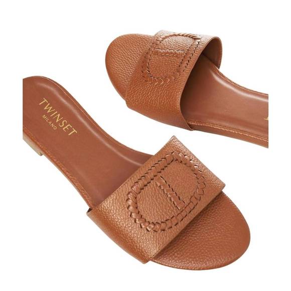 NEW TWINSET ciabattina slide in cuoio - Picture 4 of 5